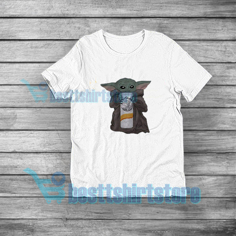 Baby Yoda Drinking White Claw T-Shirt The Mandalorian Baby Yoda S-5XL