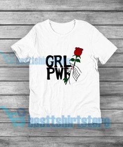 Girl Power Hand Up With Rose T-Shirt