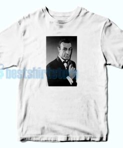 James-Bond Black And White -Action Film-T-Shirt